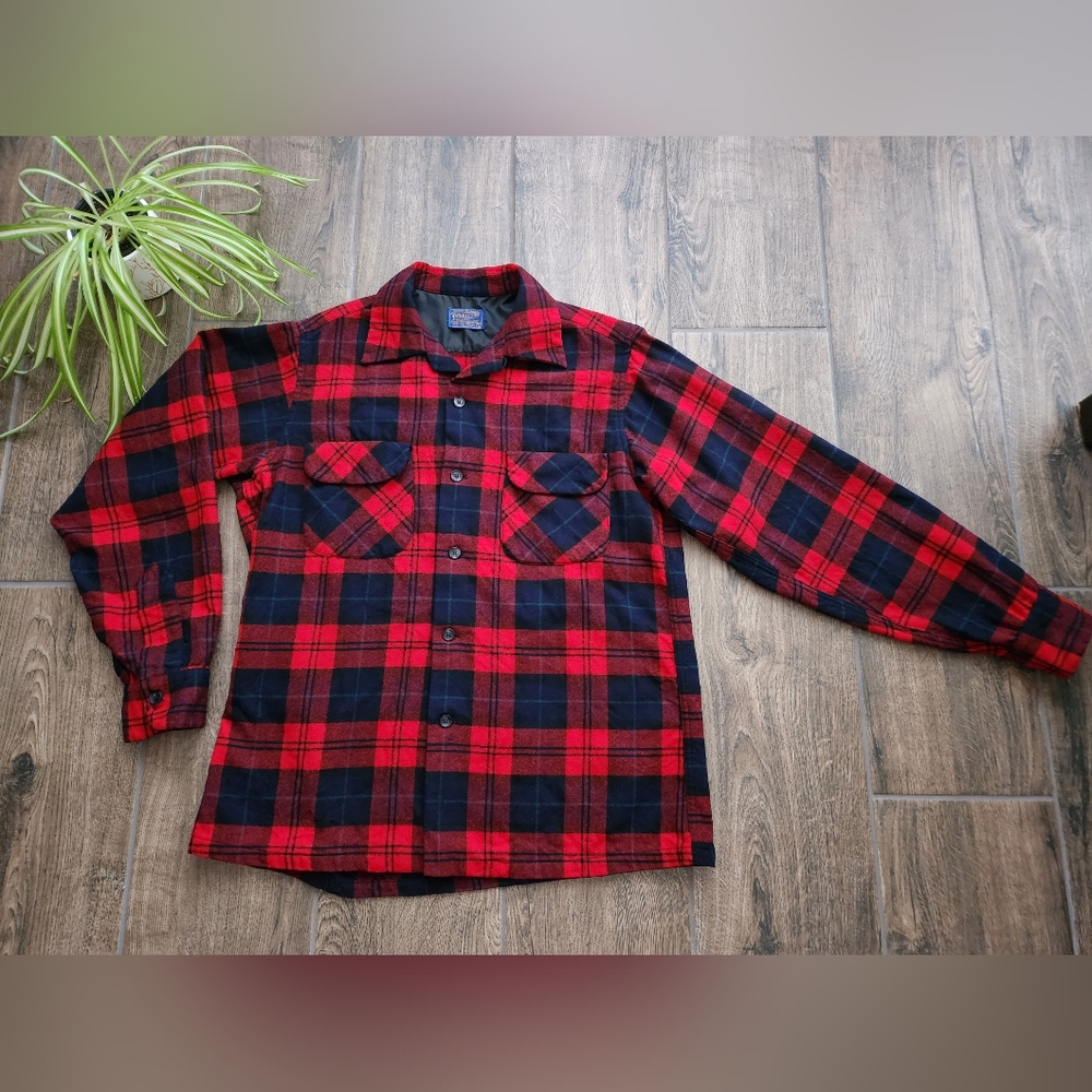 Red and Black Plaid Women's Top
